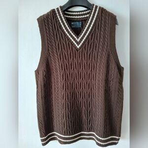 ASOS Sweater Vest, Brown, Size Medium